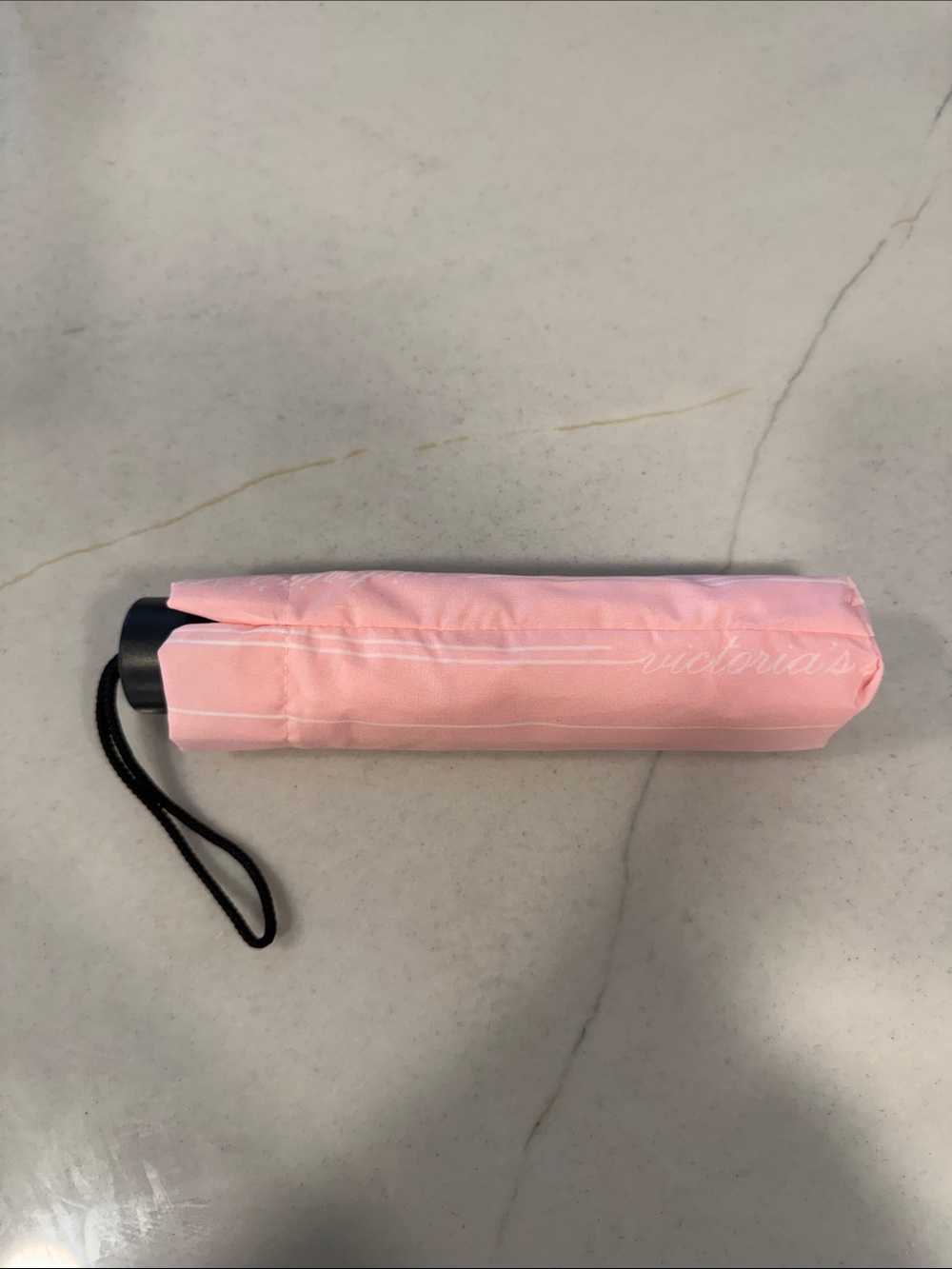 Victoria's Secret Light Pink Compact Folding Umbrella